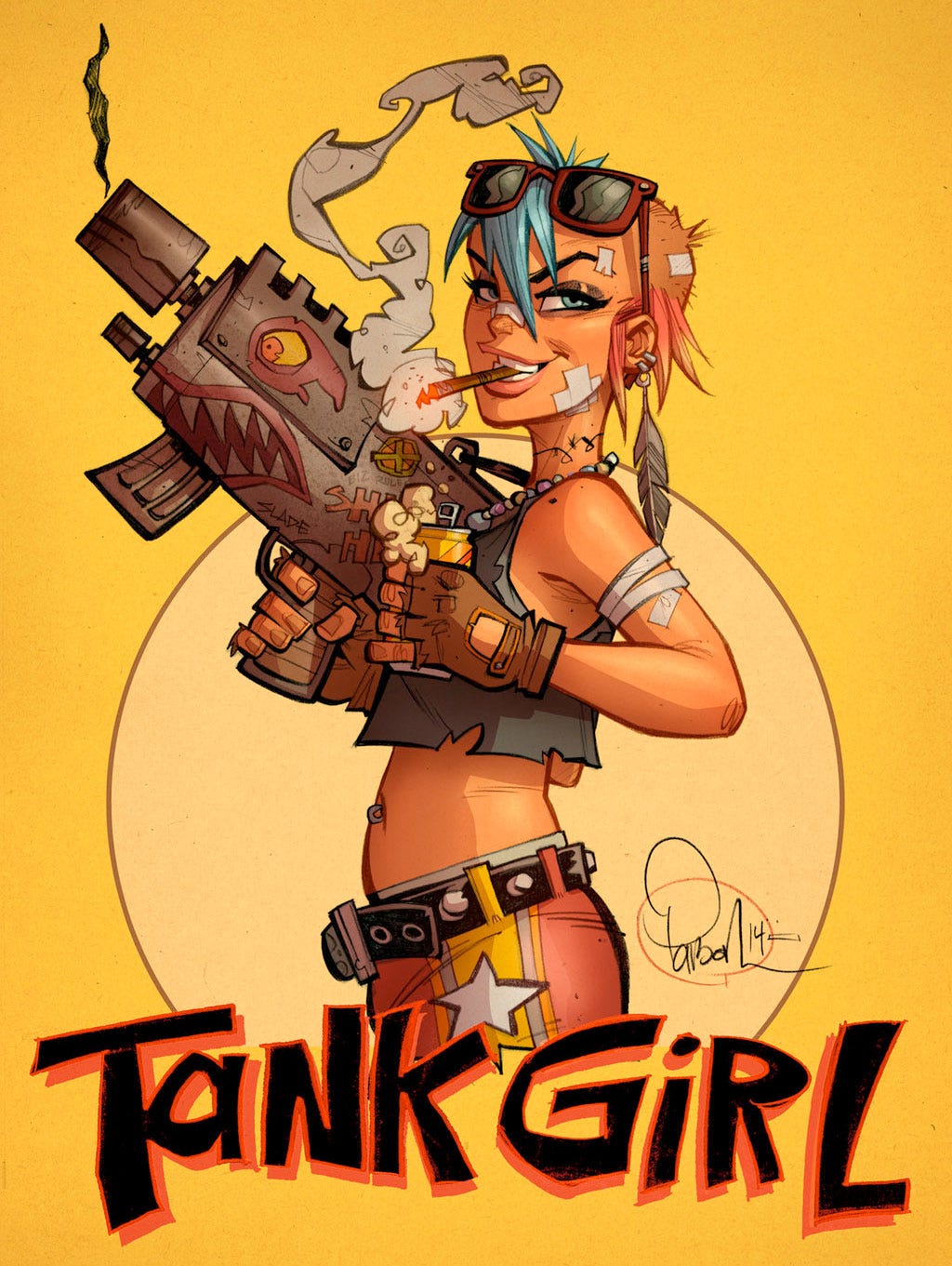 Delve into the post apocalyptic world of Comic's foul-mouthed heroine: Tank Girl - the girl U want